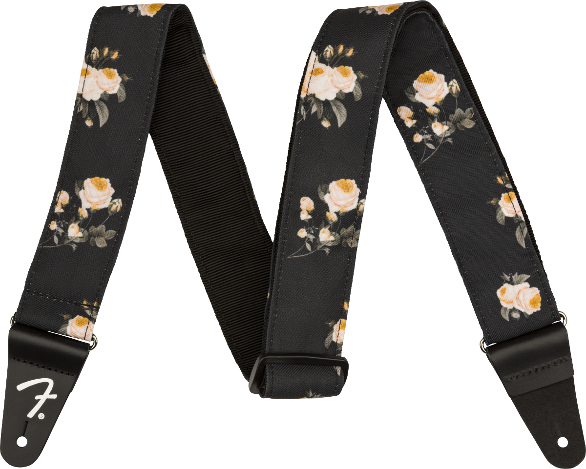 Fender Floral Strap, Black - Regent Sounds