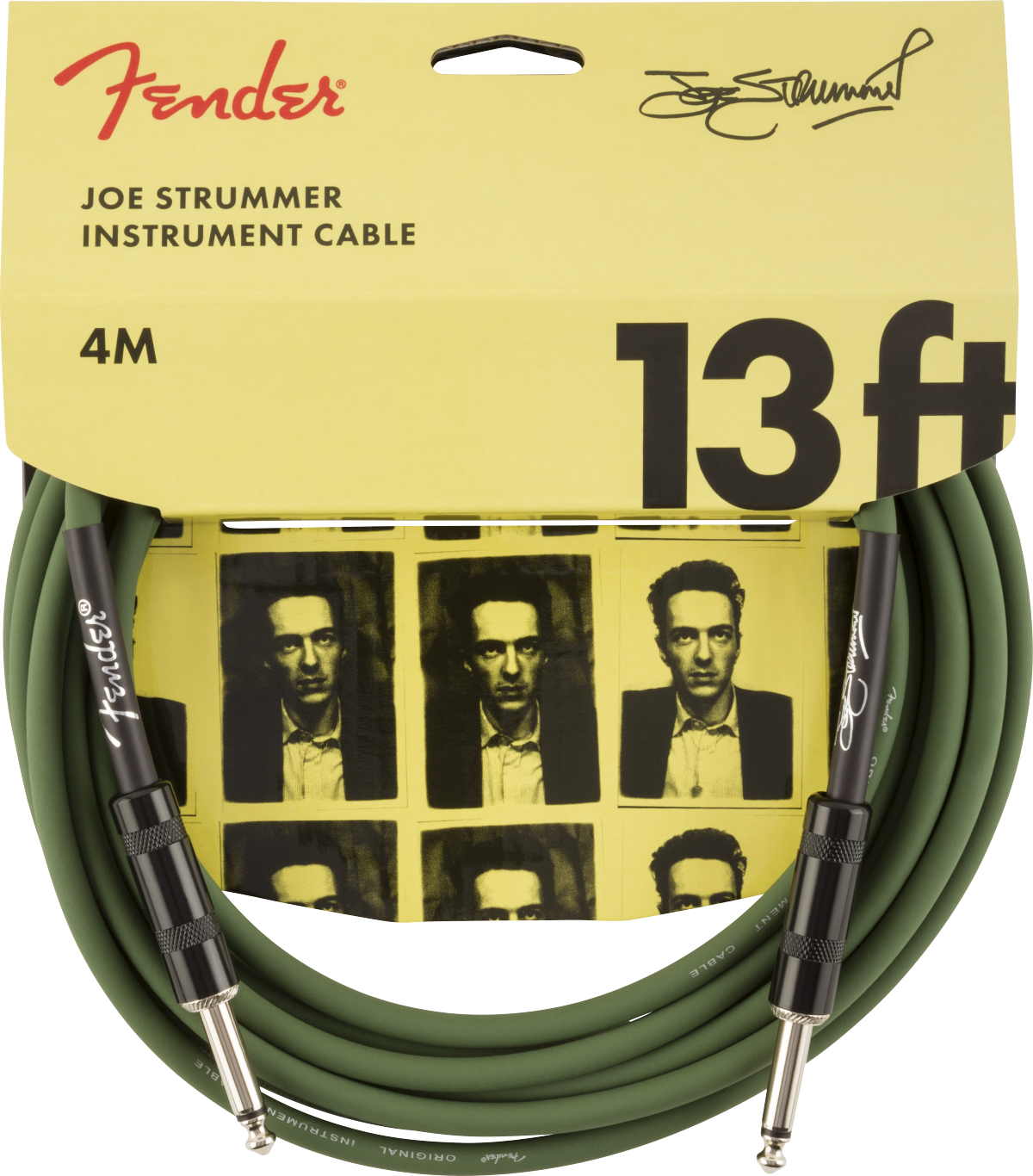 Fender Joe Strummer Pro 13' Instrument Cable, Drab Green - Regent Sounds