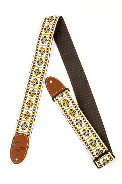 Gretsch G Brand Strap Diamond Brown Ends - Regent Sounds