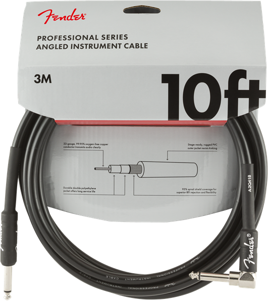 Fender Professional Series 10' Cable Angle Black - Regent Sounds
