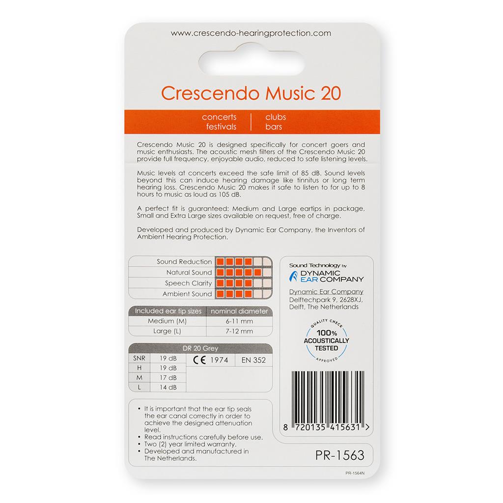 Crescendo Music 20 Earplug - Regent Sounds
