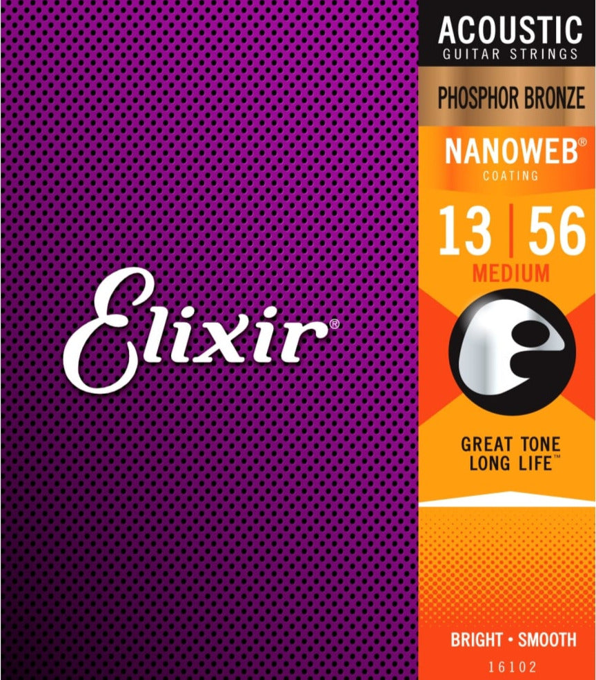 Elixir Nanoweb Acoustic Phosphor Bronze Medium 13-56 - Regent Sounds