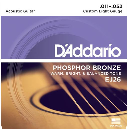 D'Addario EJ26 Phosphor Bronze Custom Light 11-52 - Regent Sounds