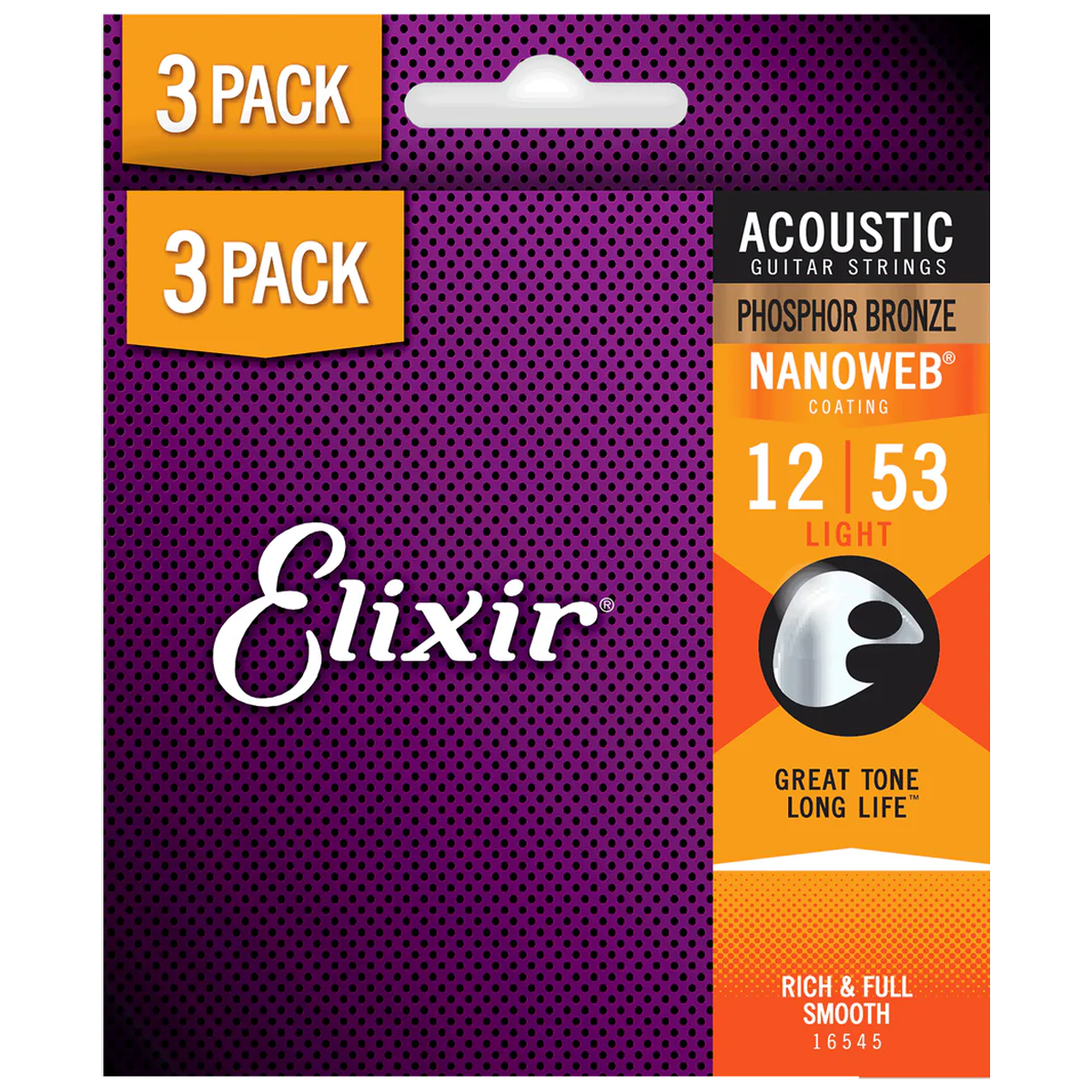 Elixir Phosphor Nanoweb 012-053 Three Pack E16545 - Regent Sounds
