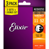 Elixir Phosphor Nanoweb 011-052 Three Pack E16544 - Regent Sounds