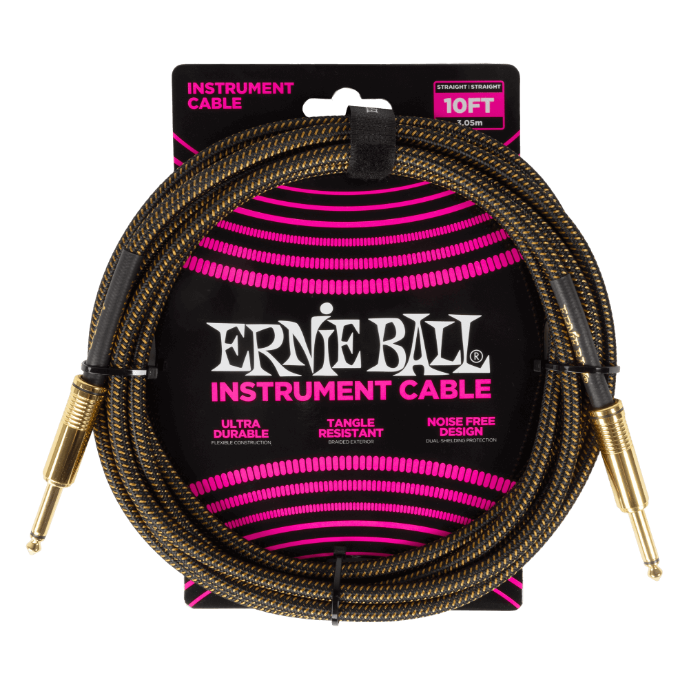 Ernie Ball Braided 10ft, Pay Dirt - Regent Sounds