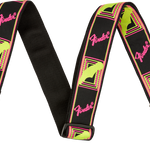 Fender Neon Monogrammed Strap, Pink and Yellow, 2" - Regent Sounds