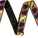 Fender Neon Monogrammed Strap, Pink and Yellow, 2" - Regent Sounds
