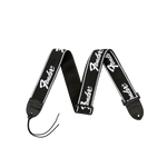 Fender Running Logo Strap, Black/White Logo, 2" - Regent Sounds