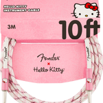 Fender x Hello Kitty White/Pink Woven Cable, 10' - Regent Sounds