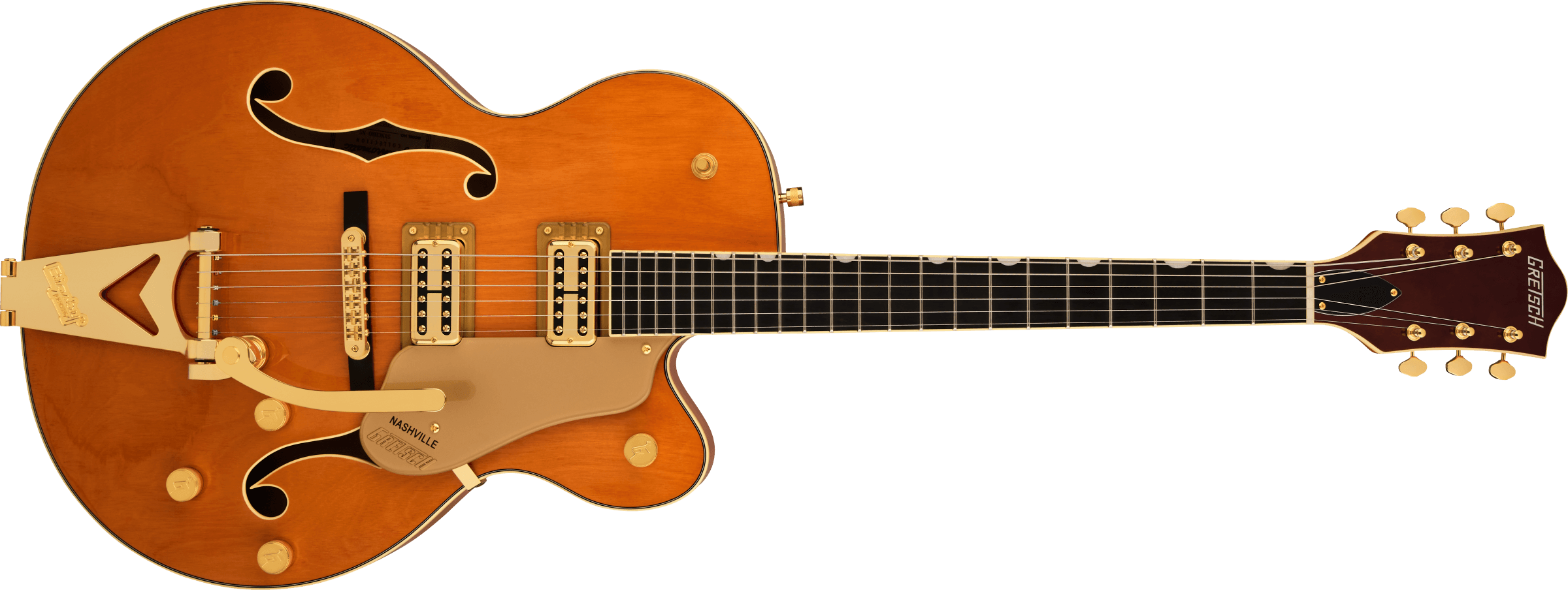 Gretsch Synchromatic Nashville Hollow Body Single-Cut with Bigsby, Ebony Fingerboard, 50's Orange Stain - Regent Sounds