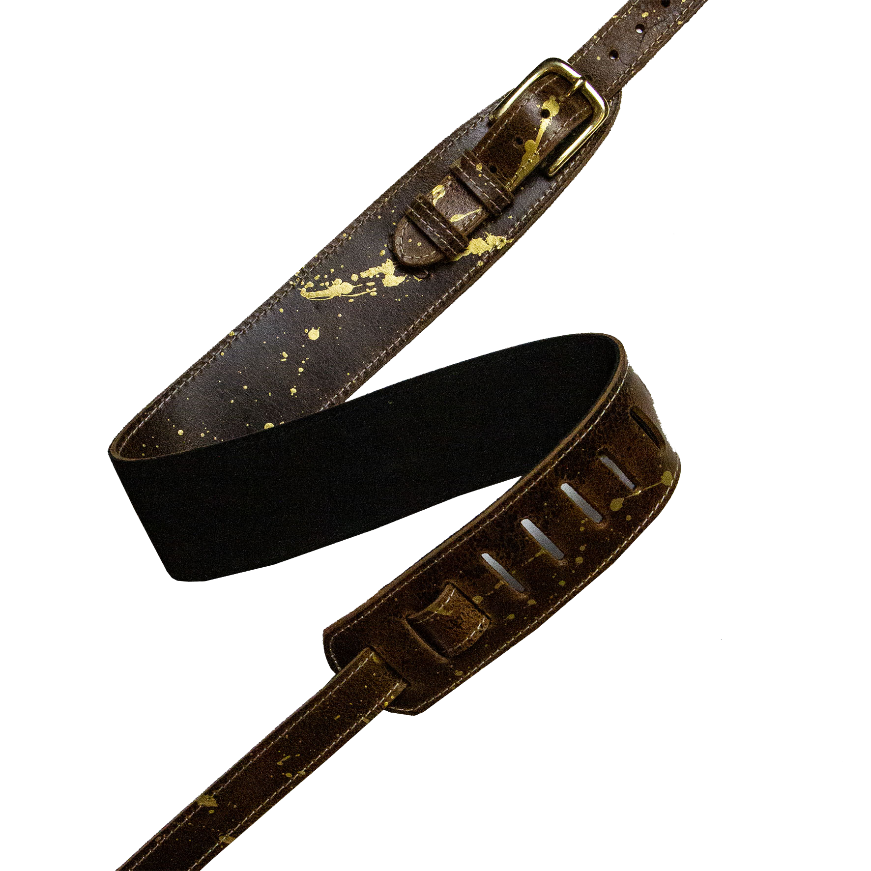 Leathergraft FAB Gold Splatter Roadworn Strap - Regent Sounds