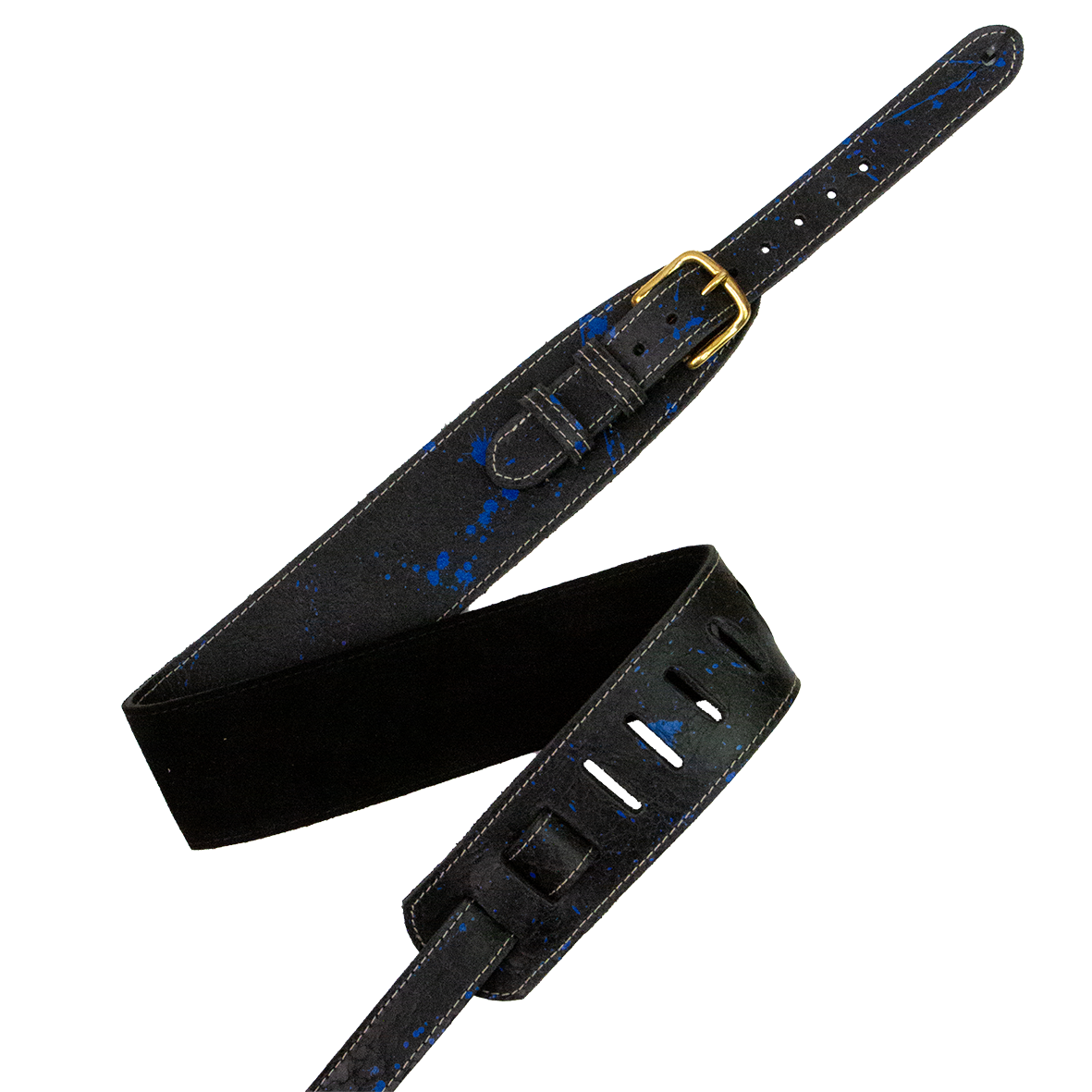 Leathergraft FAB Blue Splatter Roadworn Strap - Regent Sounds