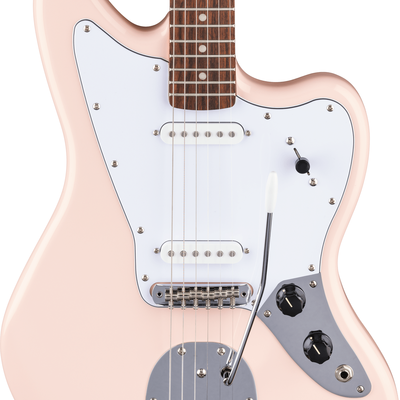 Squier FSR Affinity Jaguar, Matching Headstock, Shell Pink - Regent Sounds