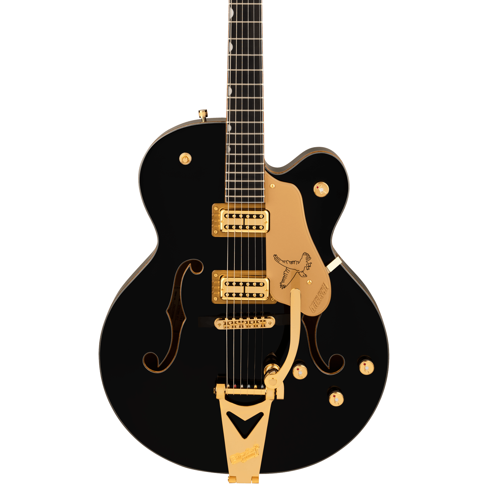 Synchromatic Falcon Hollow Body Single-Cut with Bigsby, Ebony Fingerboard, Black - Regent Sounds