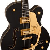 Synchromatic Falcon Hollow Body Single-Cut with Bigsby, Ebony Fingerboard, Black - Regent Sounds
