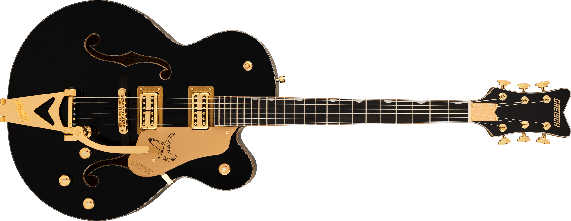 Synchromatic Falcon Hollow Body Single-Cut with Bigsby, Ebony Fingerboard, Black - Regent Sounds