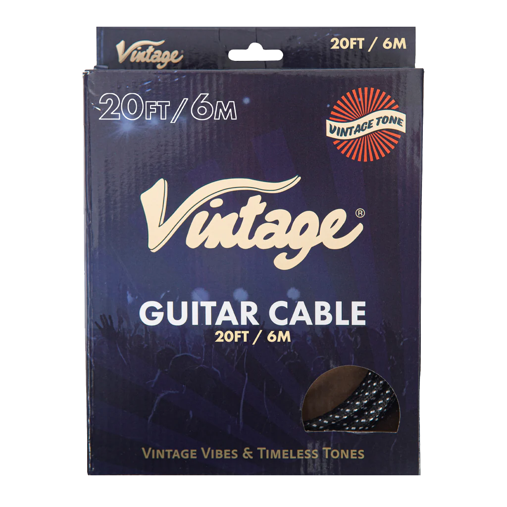 Vintage 20ft Braided Guitar Cable - Regent Sounds
