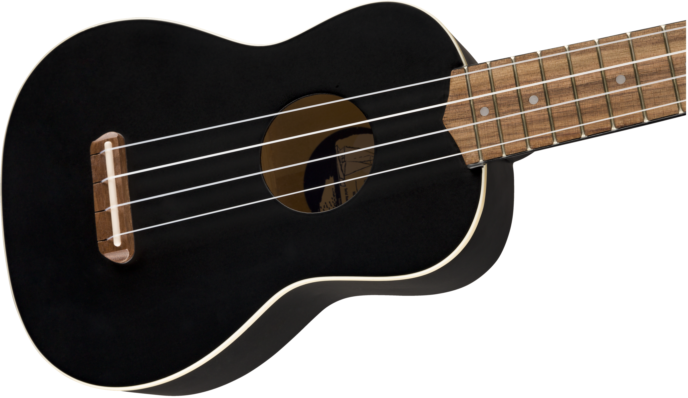 Fender Venice Soprano Ukulele Black WN - Regent Sounds