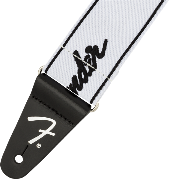 Fender Weighless Running Logo Strap White/Black - Regent Sounds