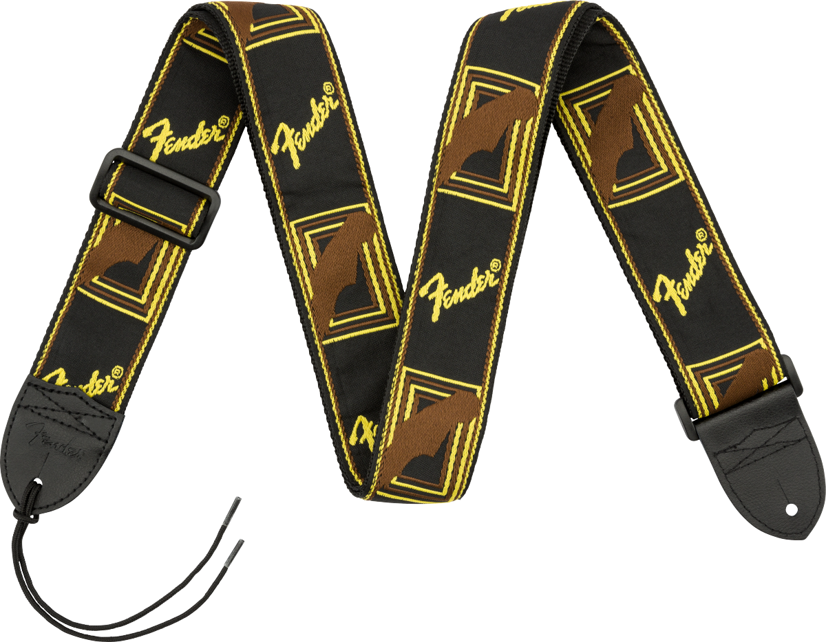 Fender 2" Monogrammed Strap Black/Yellow/Brown - Regent Sounds