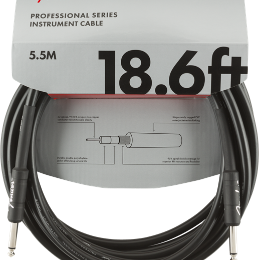 Fender Professional Series 18.6' Cable Black - Regent Sounds
