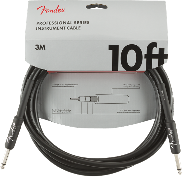 Fender Professional Series 10' Cable Black - Regent Sounds