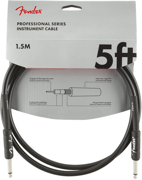 Fender Professional Series 5' Cable Black - Regent Sounds