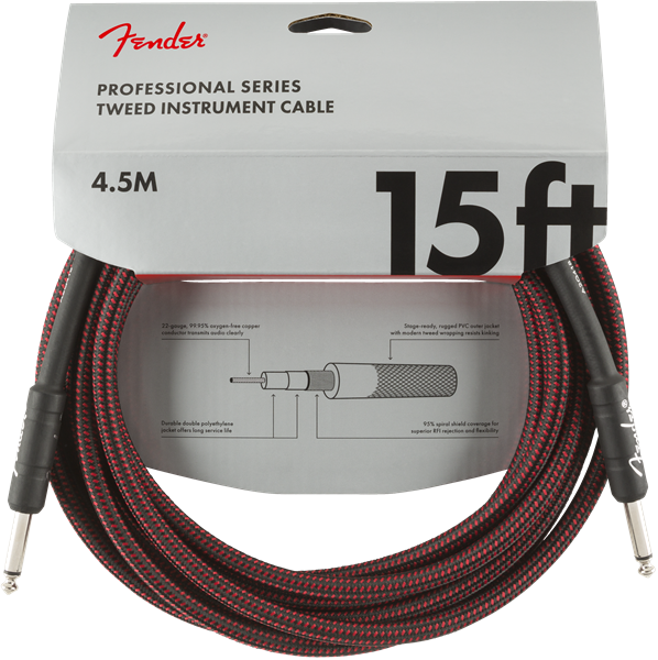 Fender Professional Series 15' Cable Red Tweed - Regent Sounds