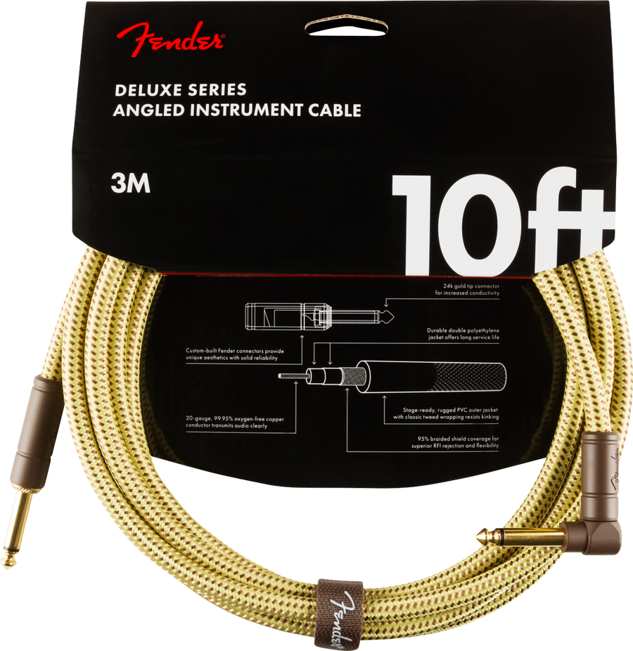 Fender Deluxe Series 10' Angled Cable Tweed - Regent Sounds