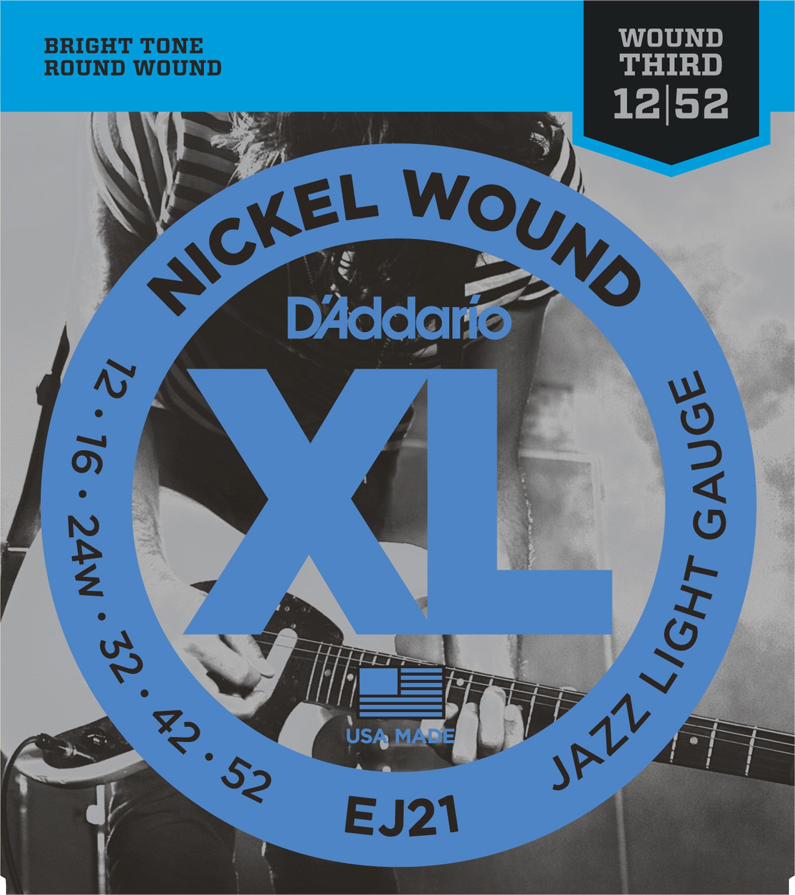 D'Addario EJ21 Nickel Jazz Light 12-52 - Regent Sounds