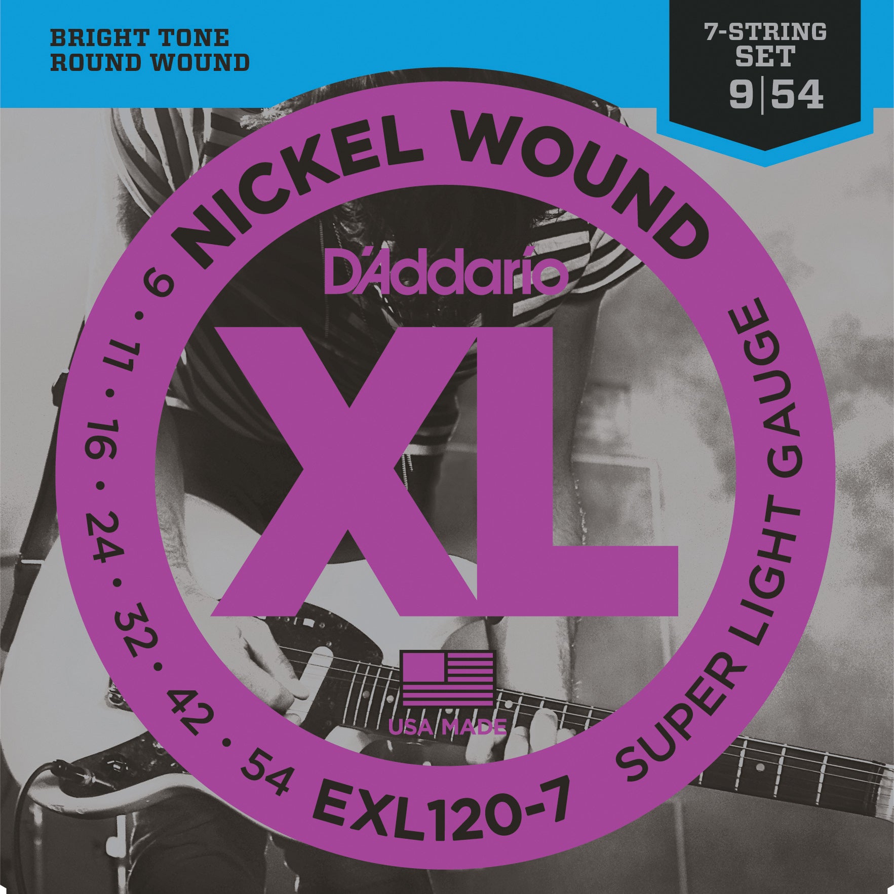 D'Addario EXL120-7 Guitar Strings 09-54 - Regent Sounds