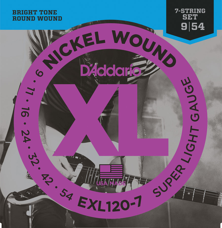 D'Addario EXL120-7 Guitar Strings 09-54 - Regent Sounds