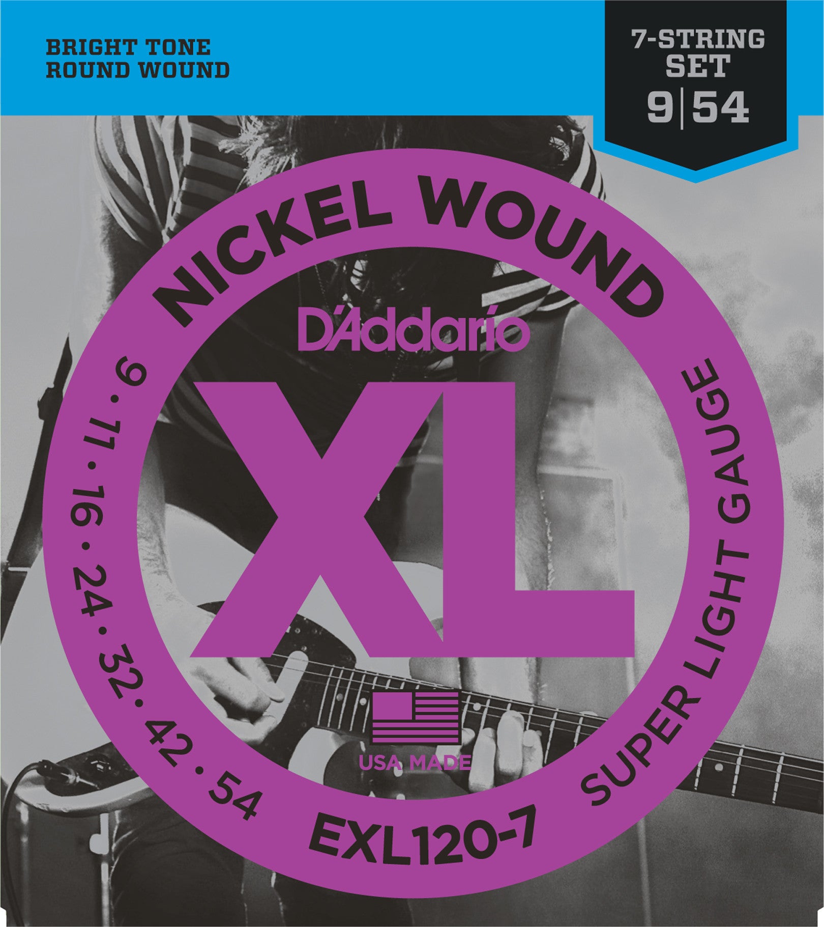 D'Addario EXL120-7 Guitar Strings 09-54 - Regent Sounds