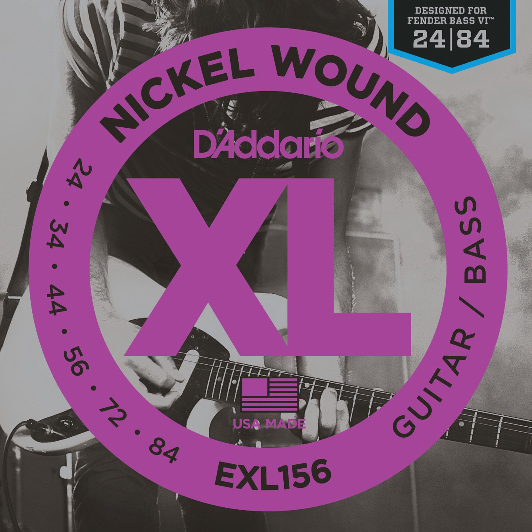 D'Addario EXL156 Nickel Wound Bass Fender VI 24-84 - Regent Sounds