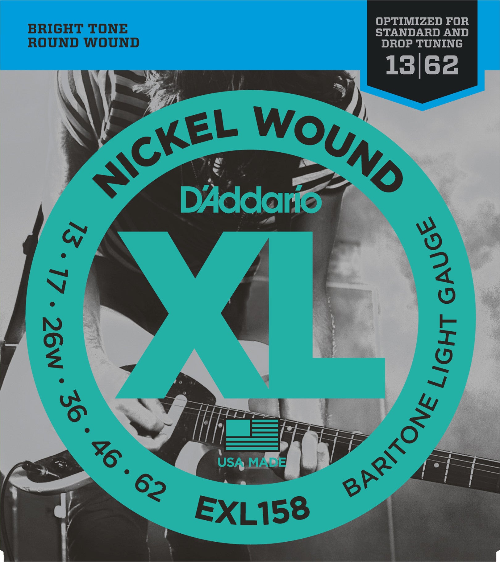 D'Addario EXL158 Baritone Light Gauge 13-62 - Regent Sounds