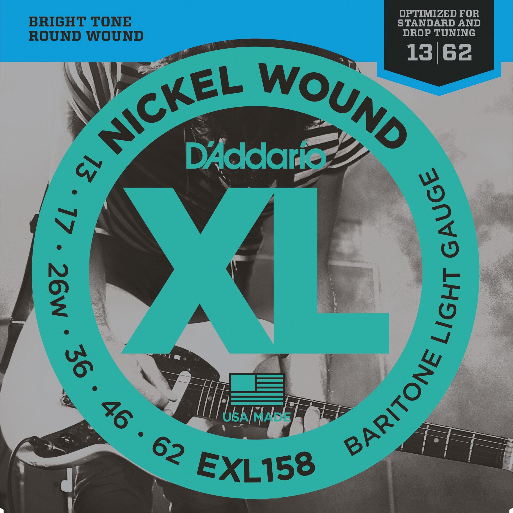 D'Addario EXL158 Baritone Light Gauge 13-62 - Regent Sounds