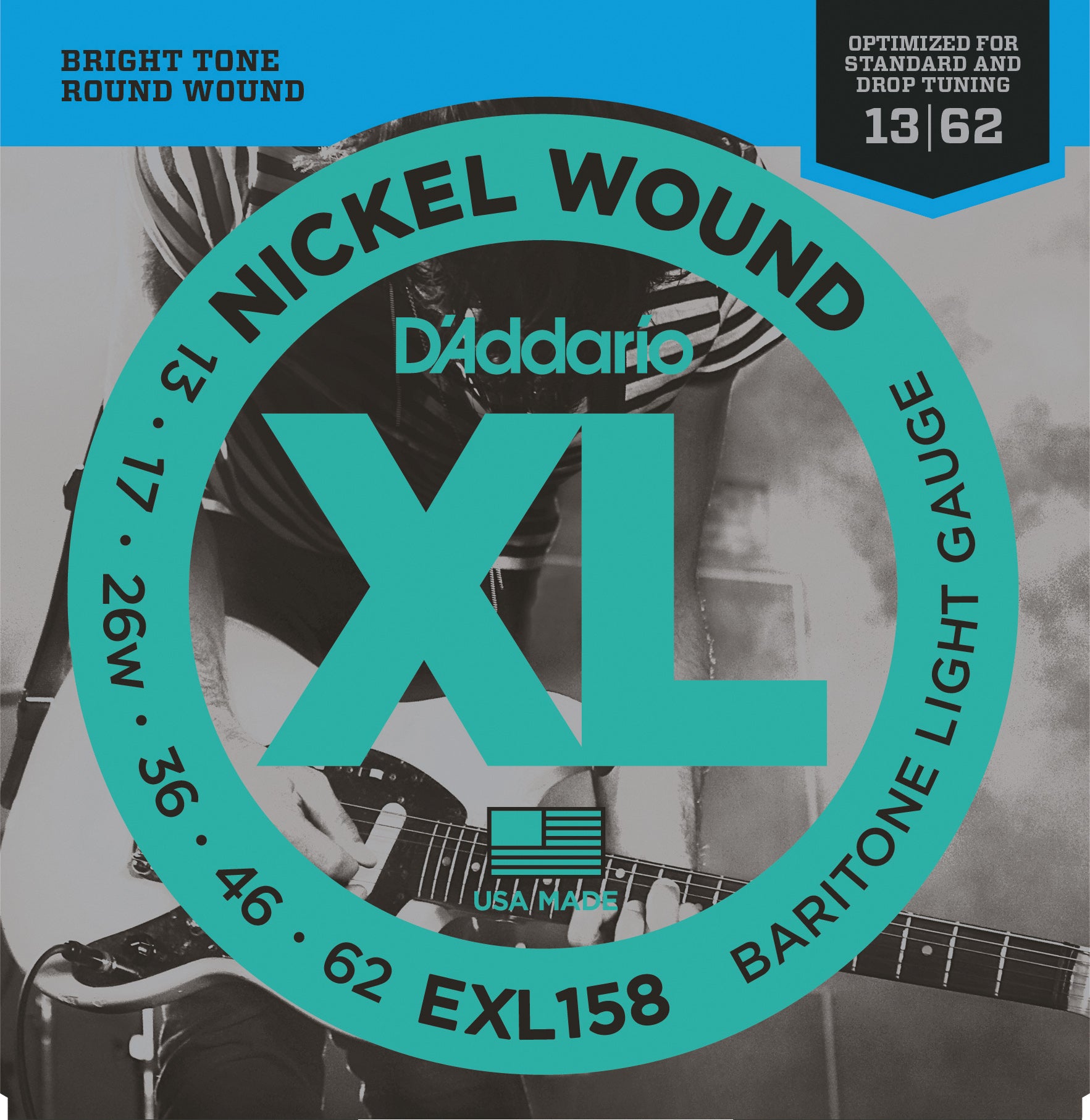 D'Addario EXL158 Baritone Light Gauge 13-62 - Regent Sounds