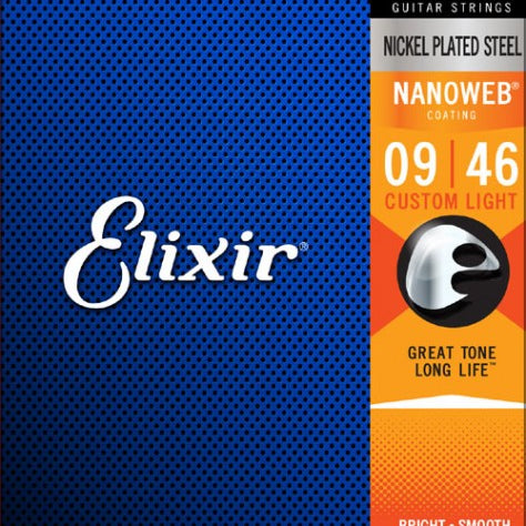 Elixir Nanoweb Electric Custom Light 9-46 - Regent Sounds