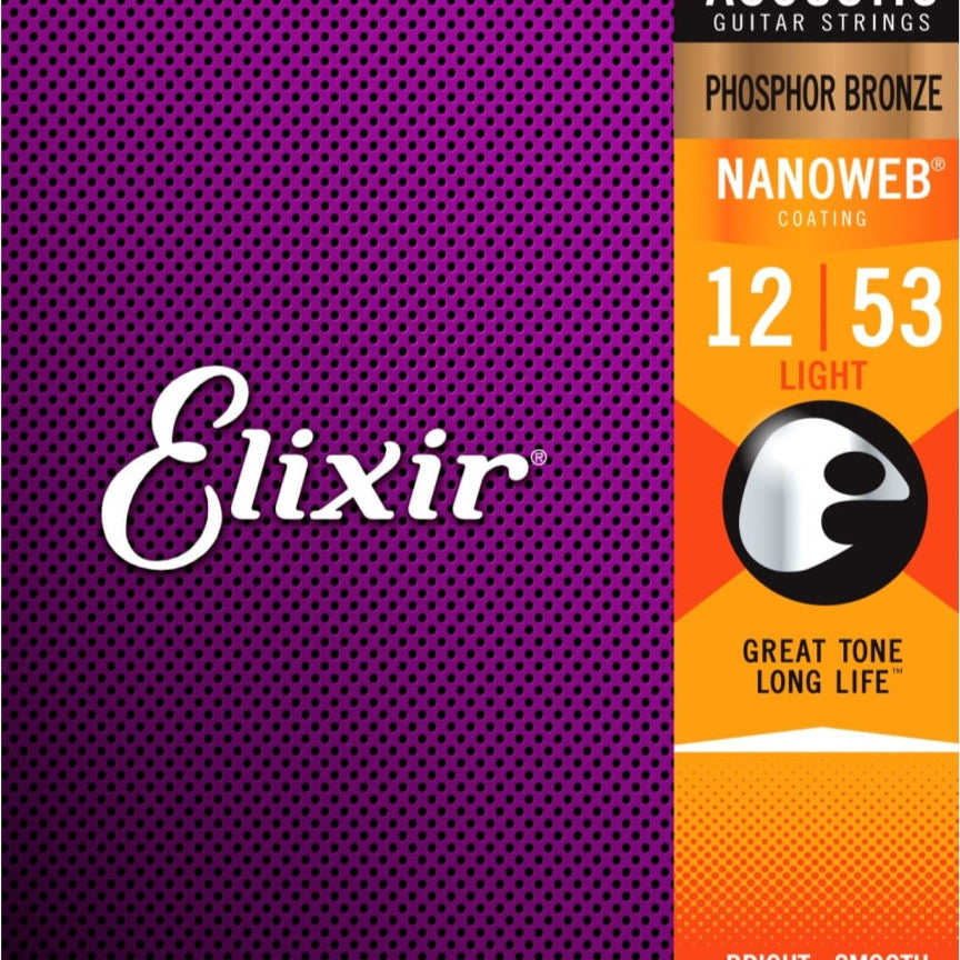 Elixir Nanoweb Acoustic Phosphor Bronze Light 12-53 - Regent Sounds