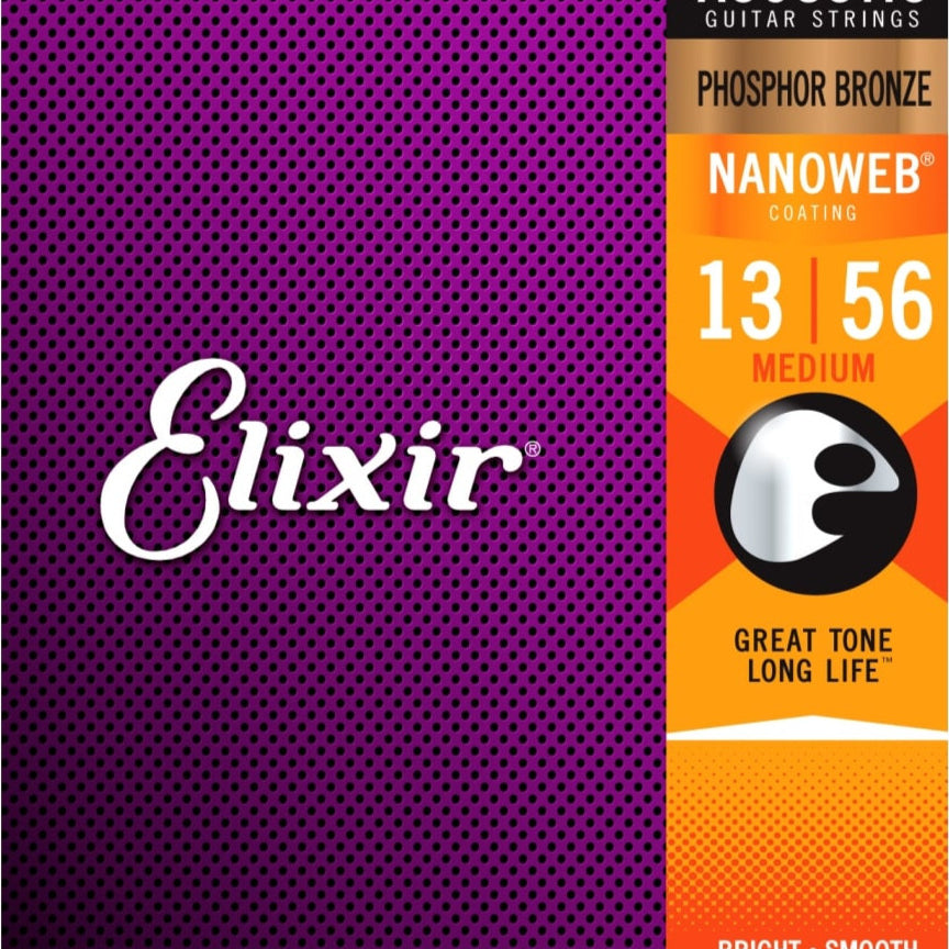 Elixir Nanoweb Acoustic Phosphor Bronze Medium 13-56 - Regent Sounds