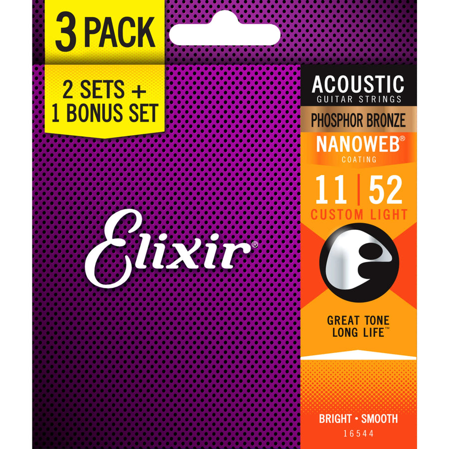 Elixir Phosphor Nanoweb 011-052 Three Pack - Regent Sounds