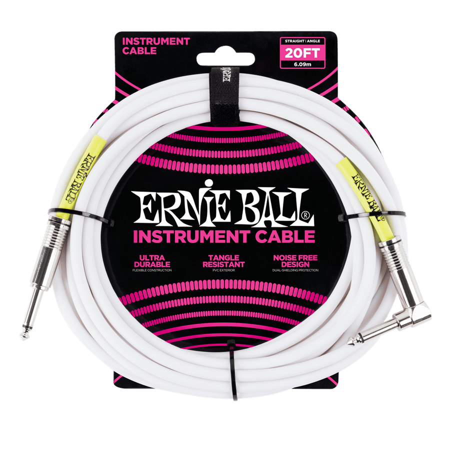 Ernie Ball Ultraflex 20ft Straight/Angle White - Regent Sounds