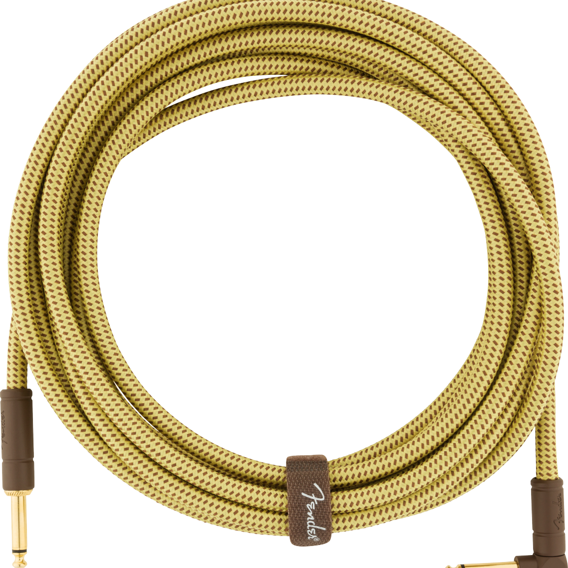 Fender  Deluxe Series Instrument Cable, Straight/Angle, 18.6', Tweed - Regent Sounds