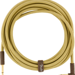 Fender  Deluxe Series Instrument Cable, Straight/Angle, 18.6', Tweed - Regent Sounds