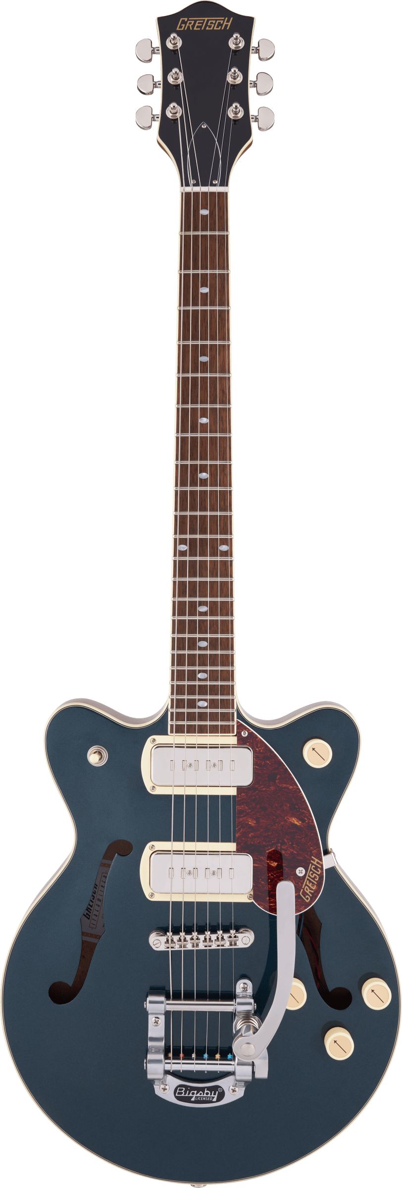 Gretsch G2655T-P90 Streamliner Jr. Two-Tone Midnight Sapphire and Vintage Mahogany Stain - Regent Sounds