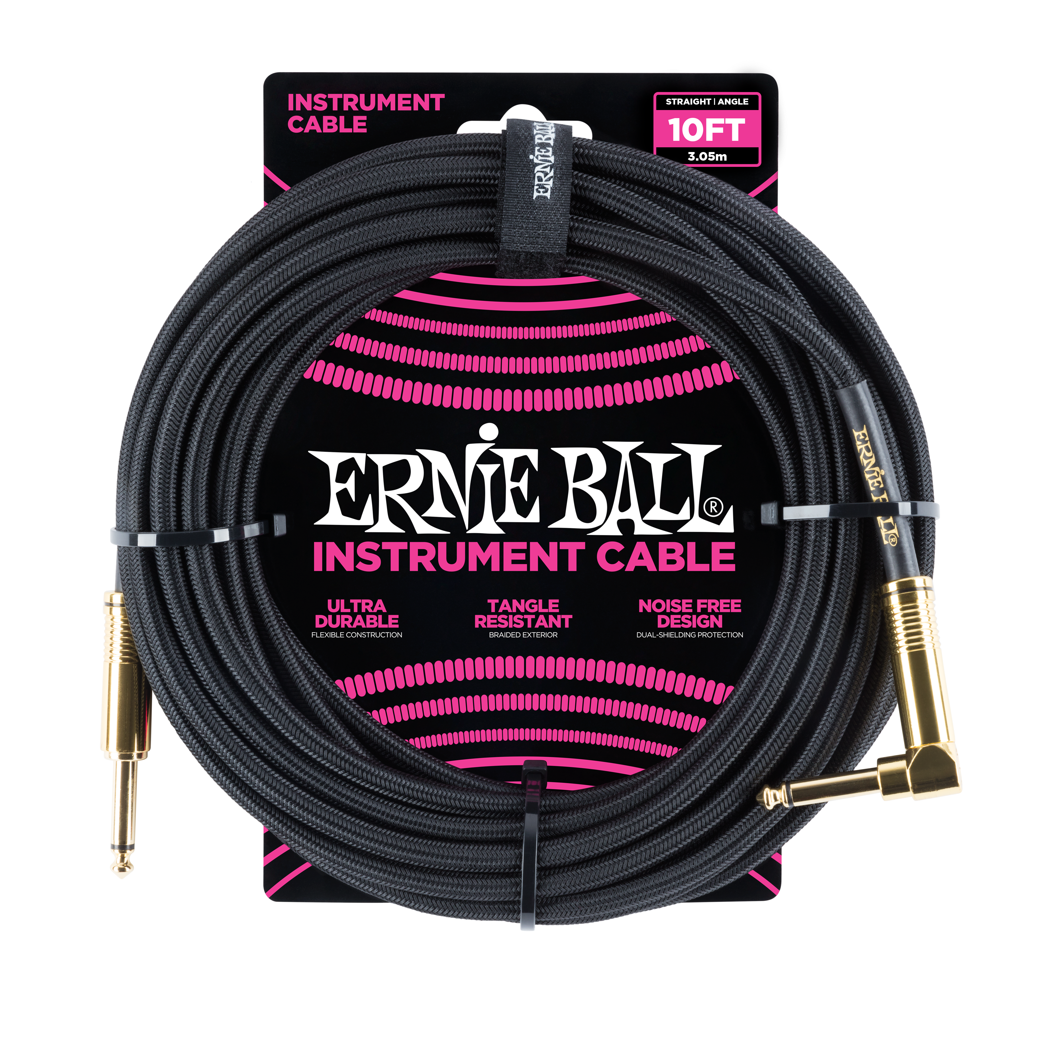 Ernie Ball 10ft Straight/Angle Braided Gold - Regent Sounds