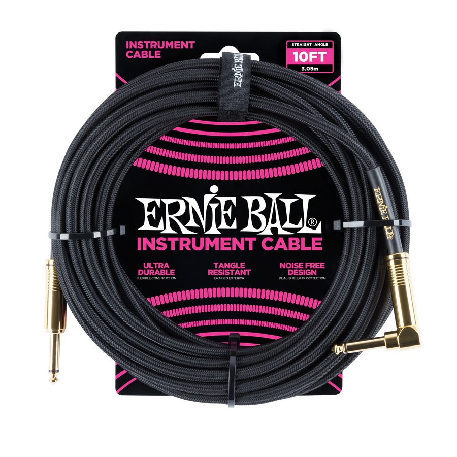 Ernie Ball 10ft Straight/Angle Braided Gold - Regent Sounds