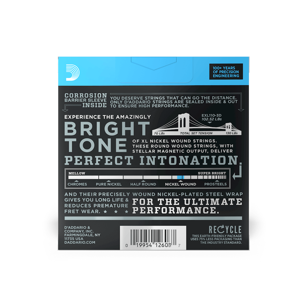 D'addario 10-46 Regular Light Electric Guitar Strings 3-Pack - Regent Sounds