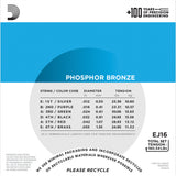 D'Addario EJ16 Phosphor Bronze Light 12-53 - Regent Sounds